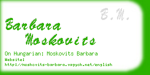 barbara moskovits business card